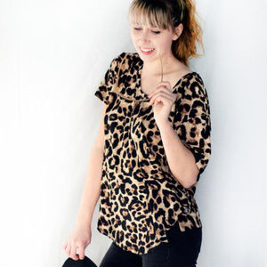 Girls Night Out Leopard Tee in Brown